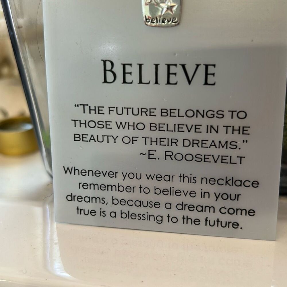 New Believe pendant sanity sterling silver necklace Eleanor Roosevelt - Picture 3 of 6